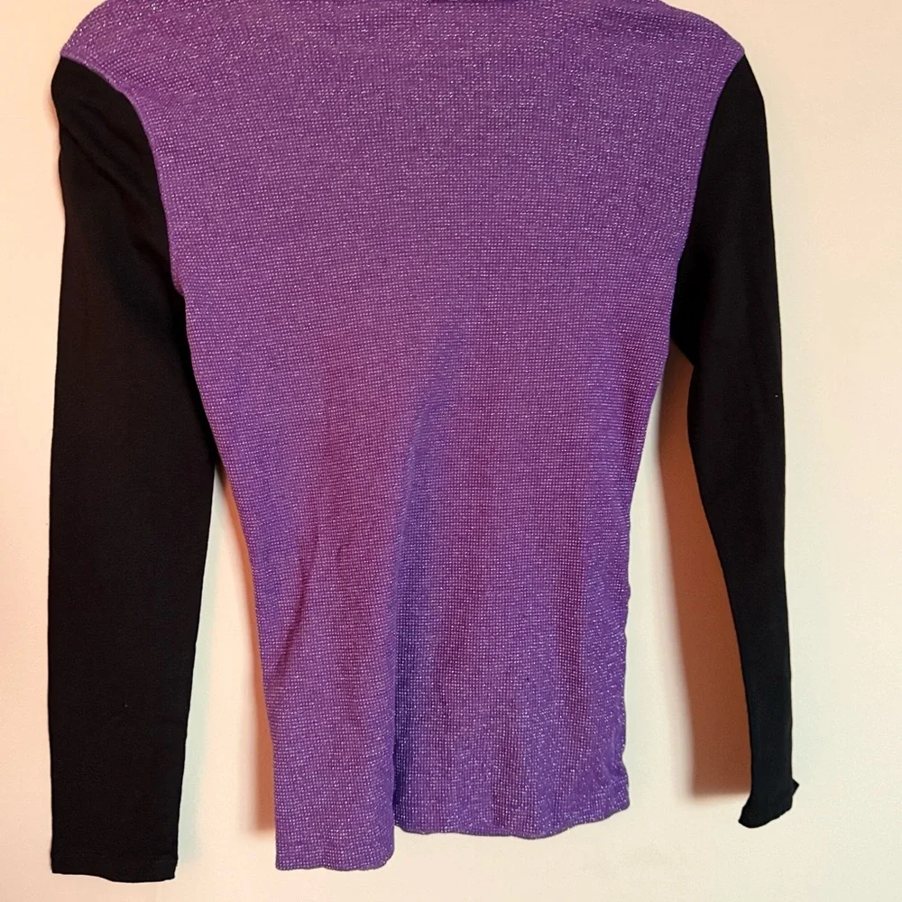 Puma Girls Athletic Long Sleeve Top Purple Black Size L NWT